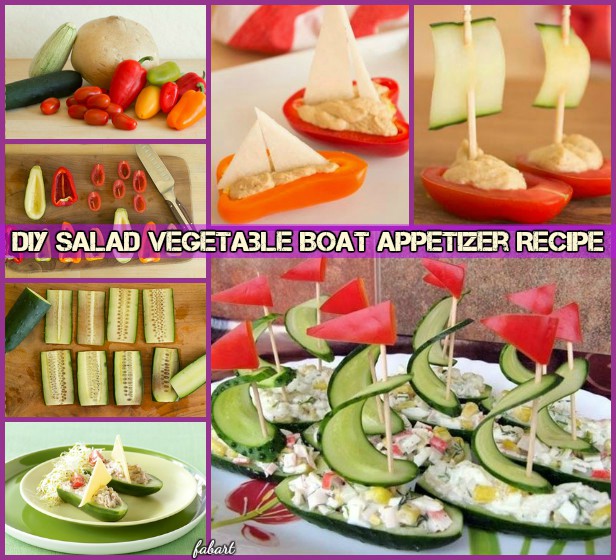 DIY Salad Vegetable Boat Appetizer Recipe