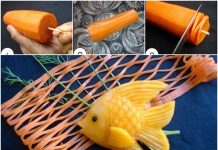 How to Make Edible Fish Carving Garnish from Carrot golden fish from carrot