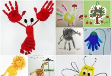 Creative Craft Ideas on Hand and Food print for Kids kids hand and food print art