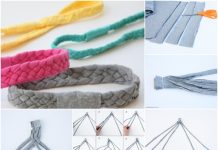 How to DIY 5 Strand Headband from Old Tshirts 5 strand braid headband from old Tshirts f