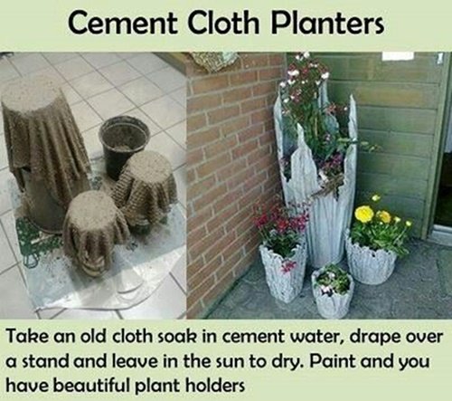 Cement cloth planter