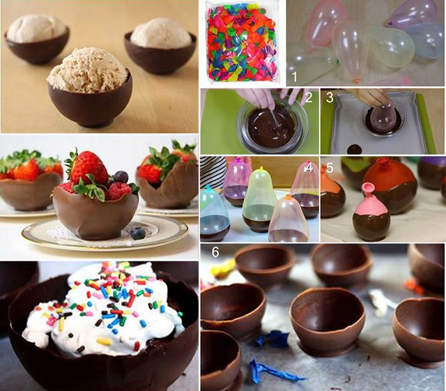  DIY Sweet Chocolate Bowls with Balloon (Video)