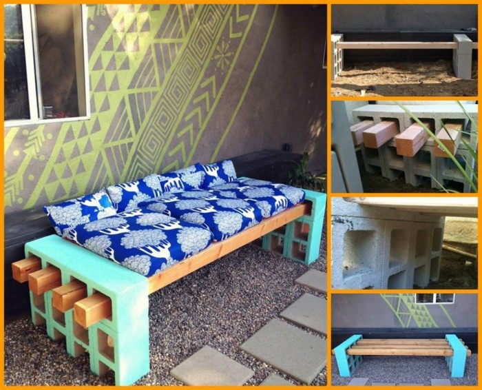 DIY Cinder Block Bench