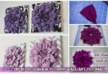 DIY Beautiful 3D Felt Dahlia Flower Wall Art DIY 3D felt Dahlia flower Wall Art Tutorial