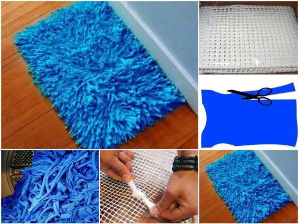 How to DIY Eco Bath Rug from Old T-shirts