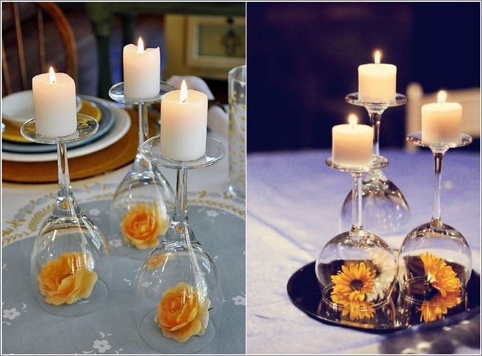 Wine Glass Centerpieces