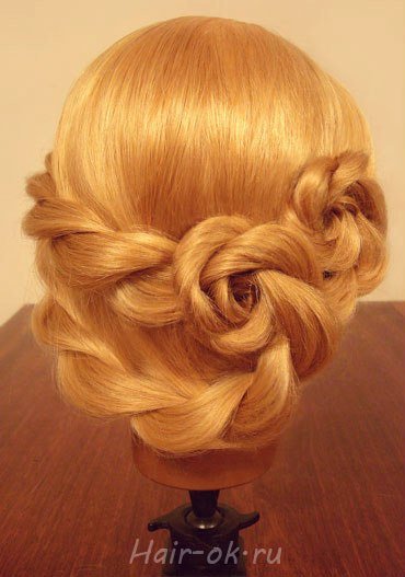 DIY Updo Lace Braid Rose Hairstyle8