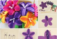 How to DIY Beautiful Disney Craft Flowers from the Land of Oz Felt lily flower from land of OZ