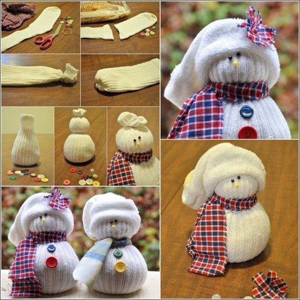 How to DIY Cute Sock Snowman Tutorial