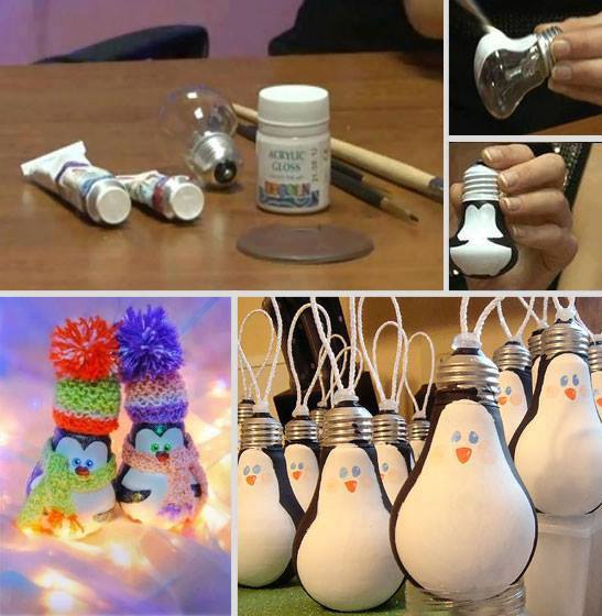 Light Bulb Ornament Penguin