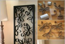 DIY Metal-looking Flower Wall Art from Paper Roll – VIDEO DIY Metal looking Paper Roll Tubes Wall Art