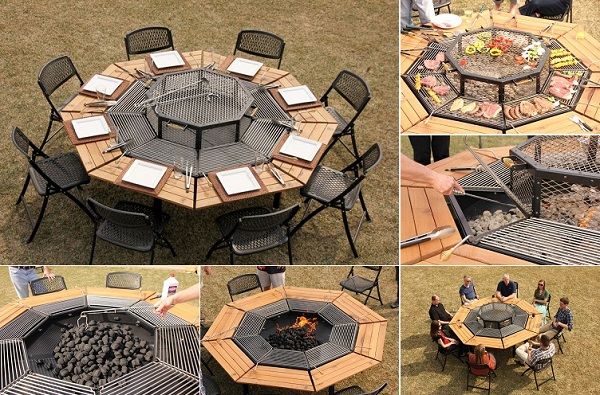 Multi-purpose Jag Grill Firepit BBQ Table