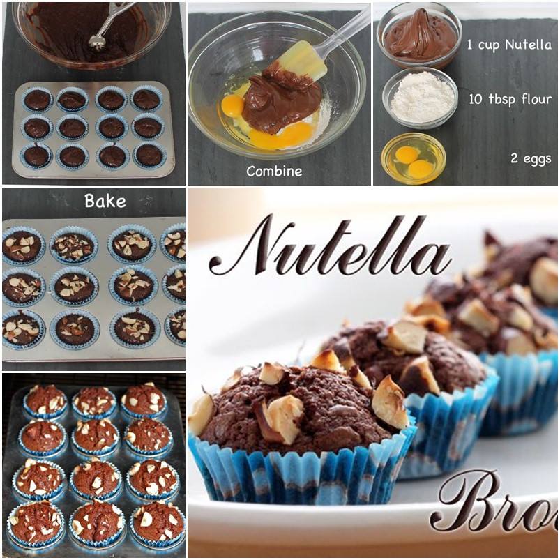 Simple 3 Ingredient Nutella Brownies