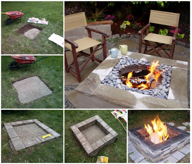 Square fire pit f