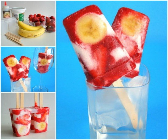 Strawberry & Banana Pops