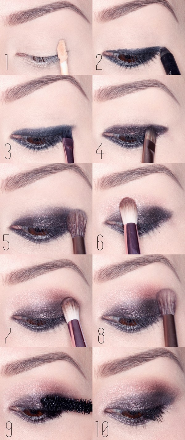 Stunning Shimmery Smokey Eye Makeup DIY Tutorials