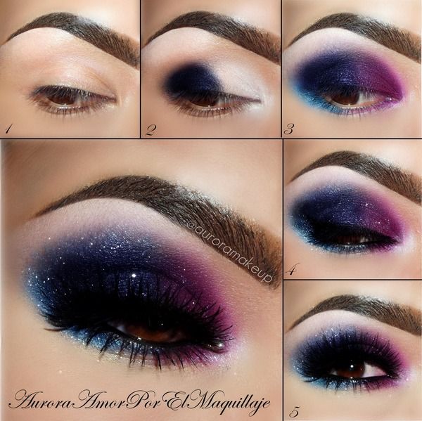 Stunning Shimmery Smokey Eye Makeup DIY Tutorials - Galaxy Stars Eye Makeup tutorial