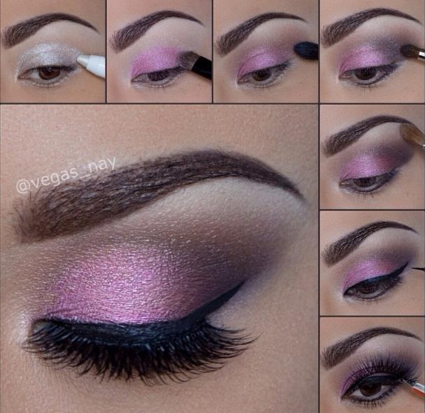 Stunning Shimmery Smokey Eye Makeup DIY Tutorials - hot pink smokey eye