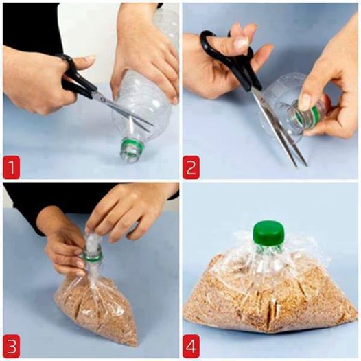 TIP-close off bags with a bottle top