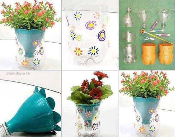 Try to make a nice VASE from water bottle