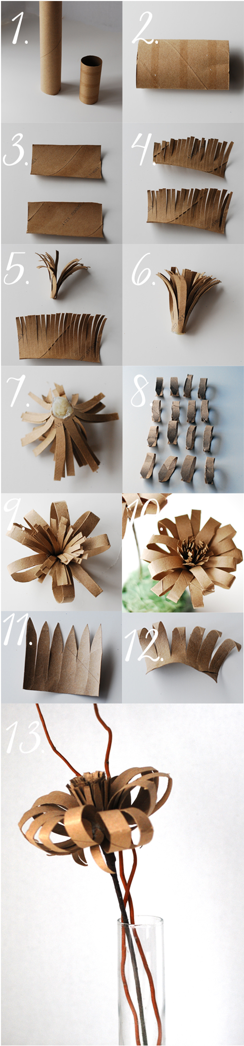 Vintage paper flower from TP roll tutorial