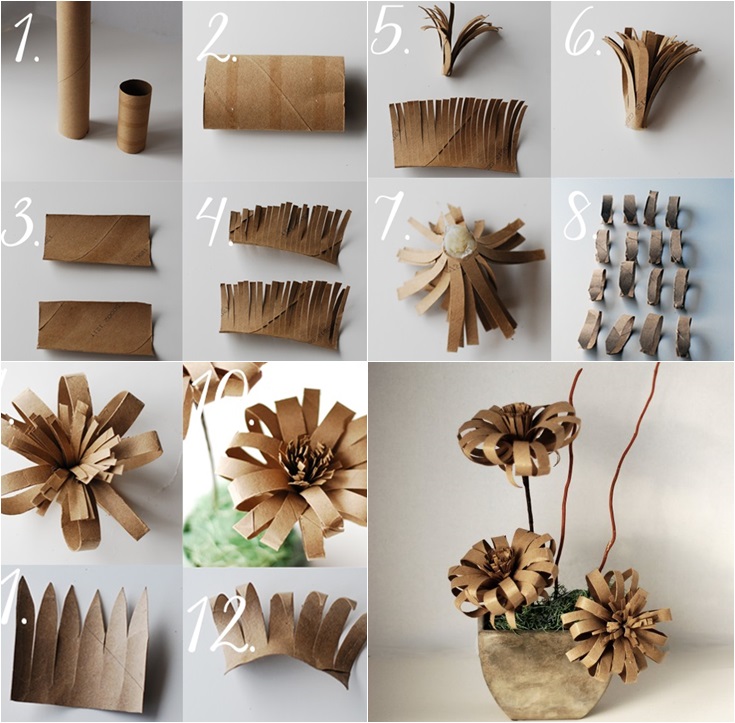 Vintage paper flower from TP roll