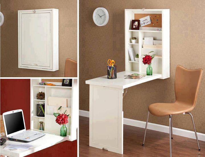 Space Saving Wall Mount Fold Down Convertible Desk