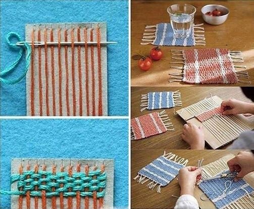 Woven Coasters with Cardboard