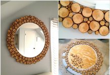 How to DIY Circular Mirror with Wood Slices All Around DIY amazing mirror with wood slices around tutorial