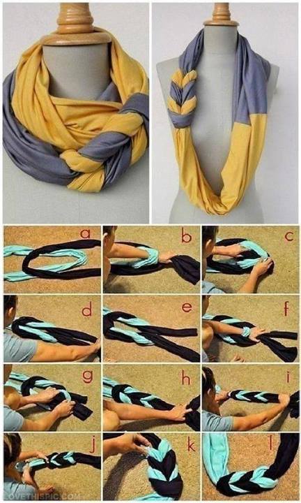 How to DIY Two-tone Braided Infinity Scarf (Video)