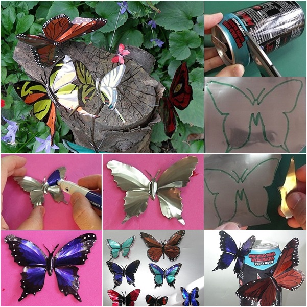  DIY Beautiful Butterflies from Drink Can