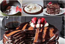 How to DIY Healthy Low Calory Chocolate Pancake Cake chocolate pancake cake