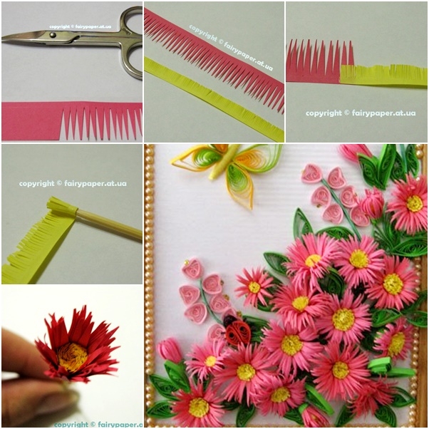 creative way to make quilling flower
