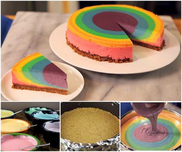 fabartdiy rainbow cheesecake tutorial