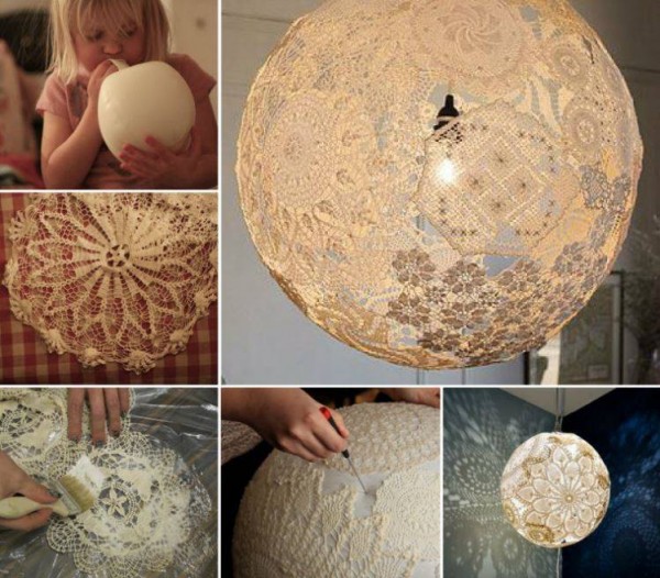 lace doily lamp or chandelier