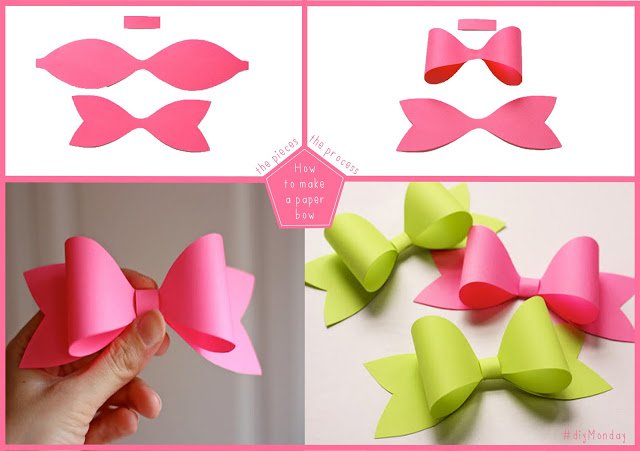 easy paper bow with template