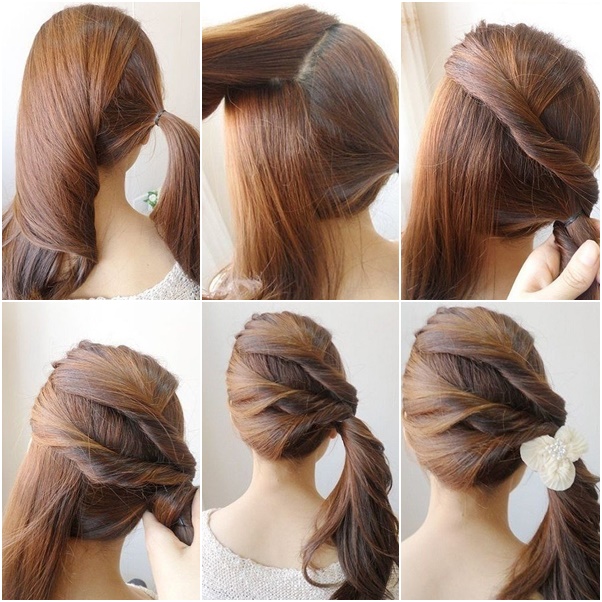 easy twist side ponytail hairstyle f