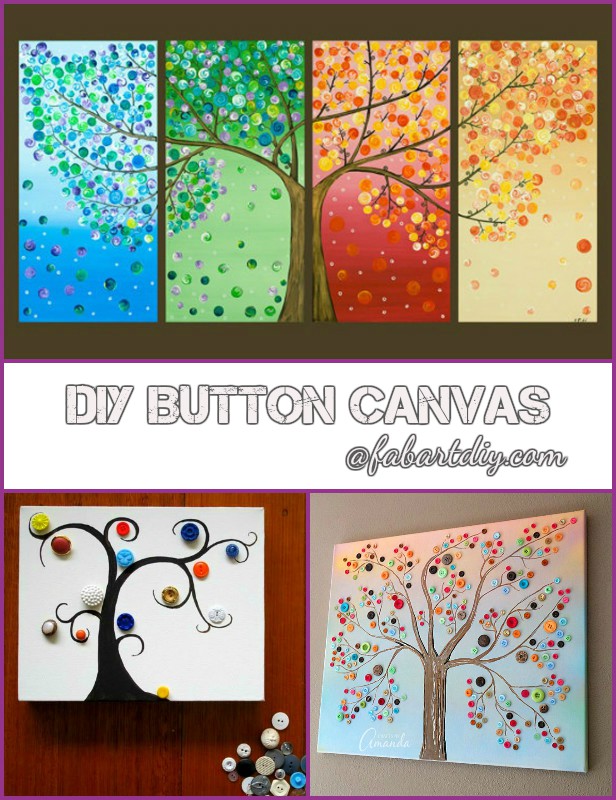 DIY Button Tree Canvas Wall Art Tutorials