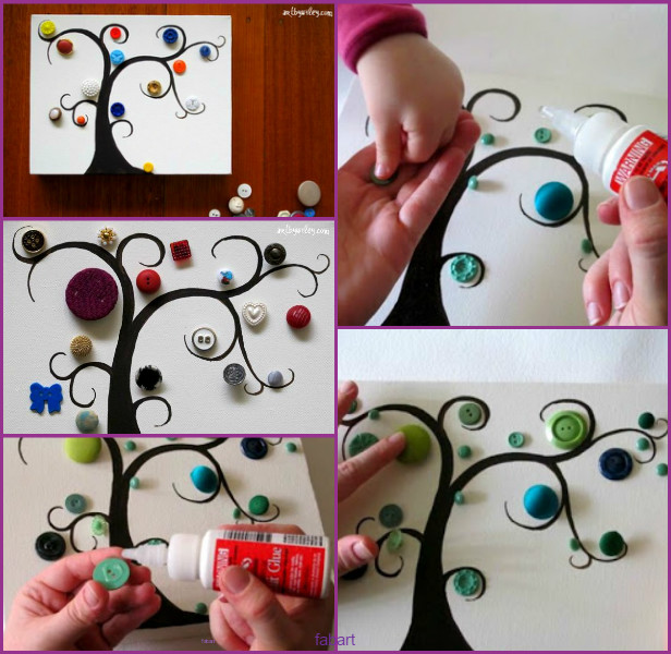 DIY Button Tree Wall Art Tutorial