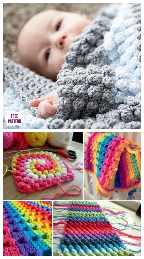 DIY Crochet Bobble Stitch Blanket Free Crochet Patterns – Video