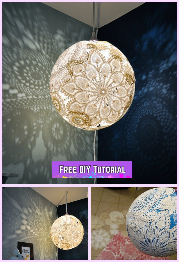  DIY Lace Doily lampe Tutorials