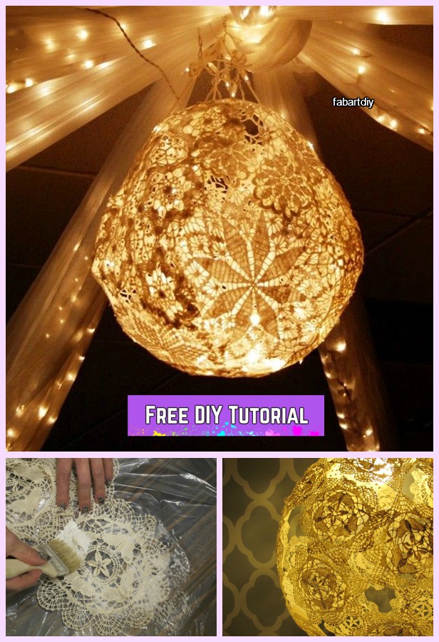 DIY Lace Doily Lamp Tutorials