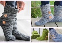 DIY Ladies Buttoned Cuff Slipper Booties Crochet Pattern – Video DIY Ladies Buttoned Cuff Slipper Booties Crochet Pattern - Video