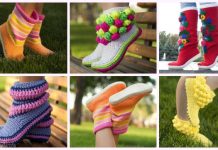 DIY Lovely Crochet Boot Slippers Crochet Pattern – Video DIY Lovely Crochet Boot Slippers Crochet Pattern - Video