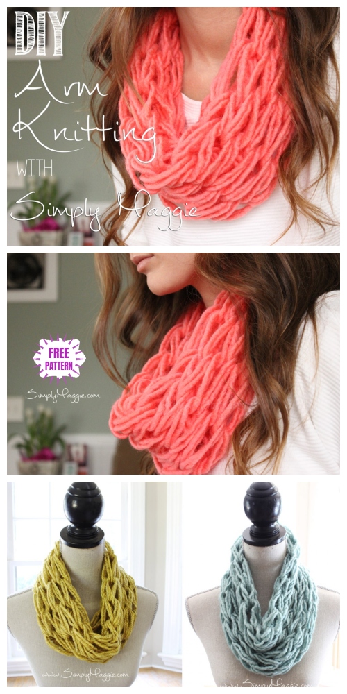 How to DIY Arm Knitted Scarf in 30 Minutes Tutorial - Video