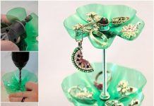 How to DIY Beautiful Jewelry Stand from Plastic Bottles jewelry stand from plastic bottle