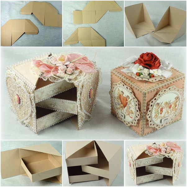 layered jewelry box from cardboard