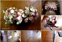 How to DIY Beautiful Hair Accessory with Nail Polish nail oil flower hair clip