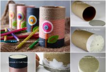 How to DIY Lovely Pen Holder from Toilet Paper Roll pen holder from TP roll