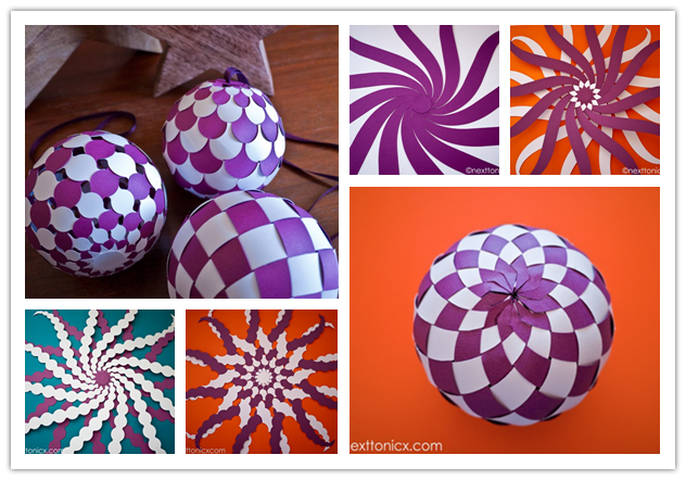 pretty woven paper bauble f